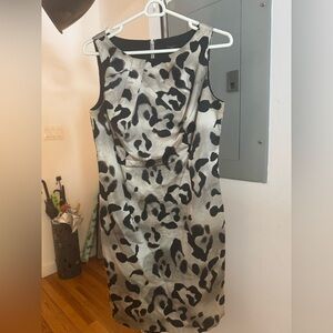 Ann Taylor  6 Petite Multicolor Animal Print Silk/Cotton  Sleeveless   Dress